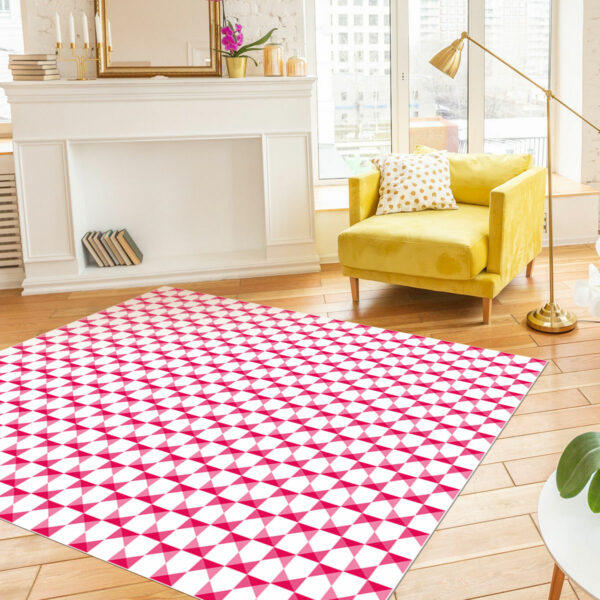 Tapis vinyle Géométrique Damier clouté framboise - Mon carré créatif