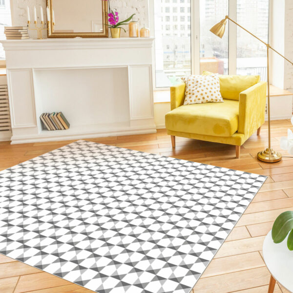 Tapis vinyle Géométrique Damier clouté gris - Mon carré créatif