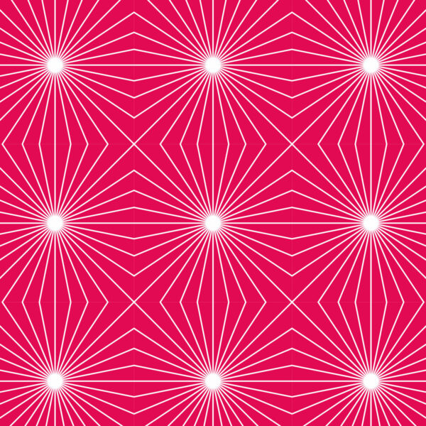 Détail motif géométrique Illusion stellaire blanche fond framboise - Mon Carré Créatif