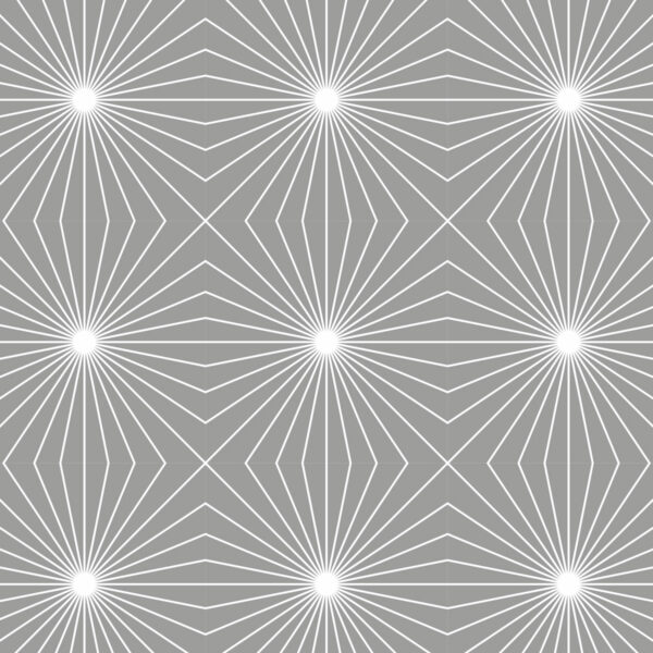 Détail motif géométrique Illusion stellaire blanche fond gris perle - Mon Carré Créatif