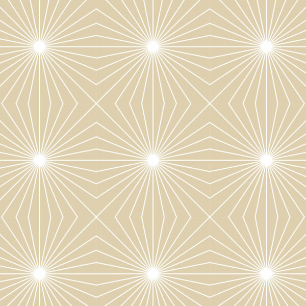 Détail motif géométrique Illusion stellaire blanche fond or pâle - Mon Carré Créatif