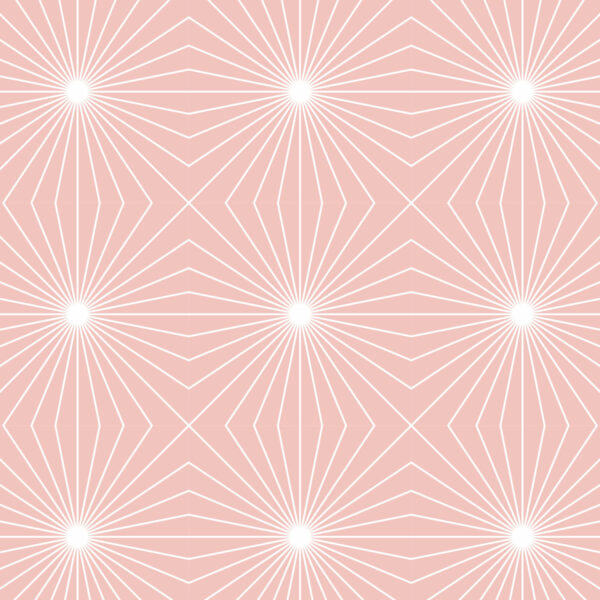 Détail motif géométrique Illusion stellaire blanche fond rose poudré - Mon Carré Créatif