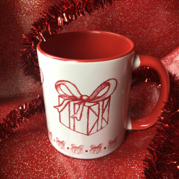 Mug Cadeau de Noël bicolore blanc et rouge - Mon carré créatif