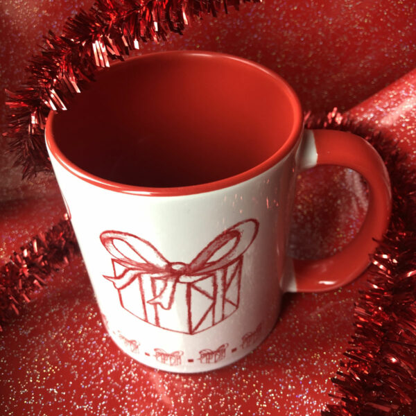 Mug Cadeau de Noël bicolore blanc et rouge - Mon carré créatif