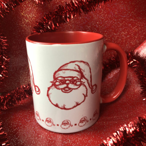 Mug Père Noël bicolore blanc et rouge - Mon carré créatif