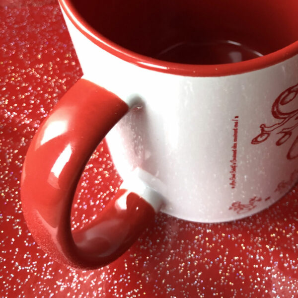 Anse Mug Renne de Noël bicolore blanc et rouge - Mon carré créatif