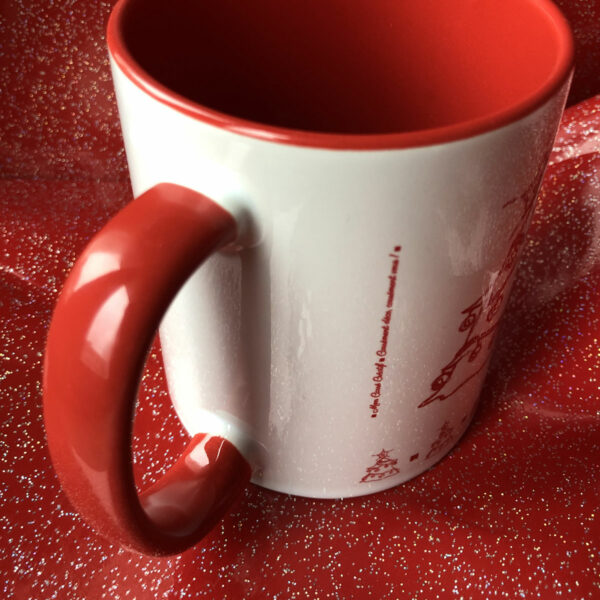 Anse Mug Sapin de Noël bicolore blanc et rouge - Mon carré créatif