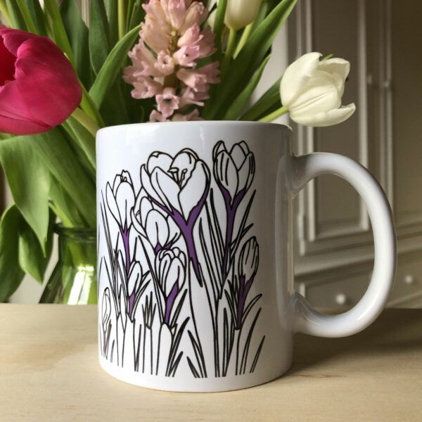 Mug Printemps Illustration Crocus 2 - Céramique blanche - Mon Carré Créatif