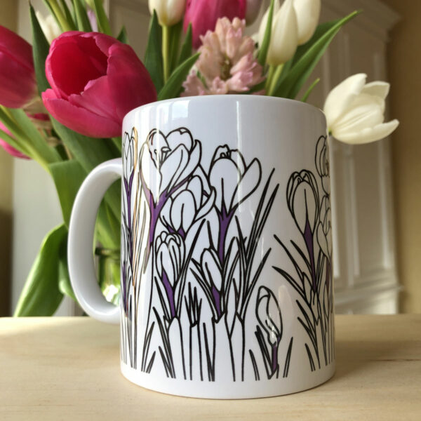 Mug Printemps Illustration Crocus 3 - Céramique blanche - Mon Carré Créatif