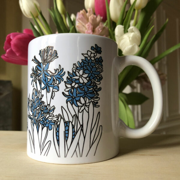 Mug Printemps Illustration Jacinthes 3 - Céramique blanche - Mon Carré Créatif