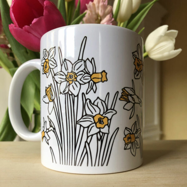 Mug Printemps Illustration Narcisses 1 - Céramique blanche - Mon Carré Créatif