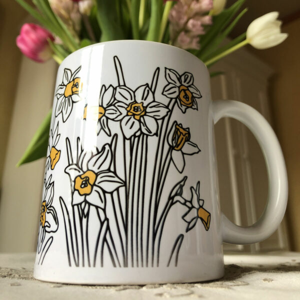 Mug Printemps Illustration Narcisses 3 - Céramique blanche - Mon Carré Créatif